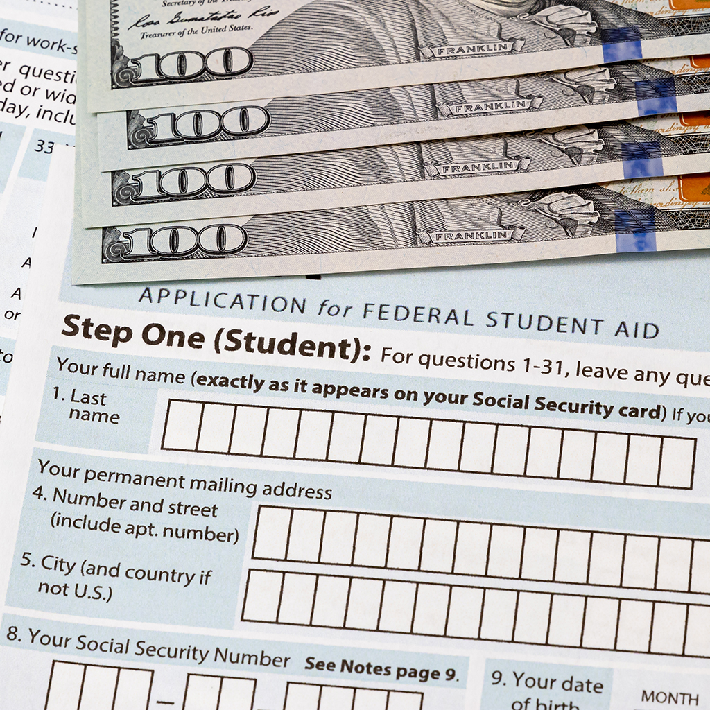 Money on top student aid application